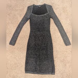 Express Women's S/P Black Glitter Dress